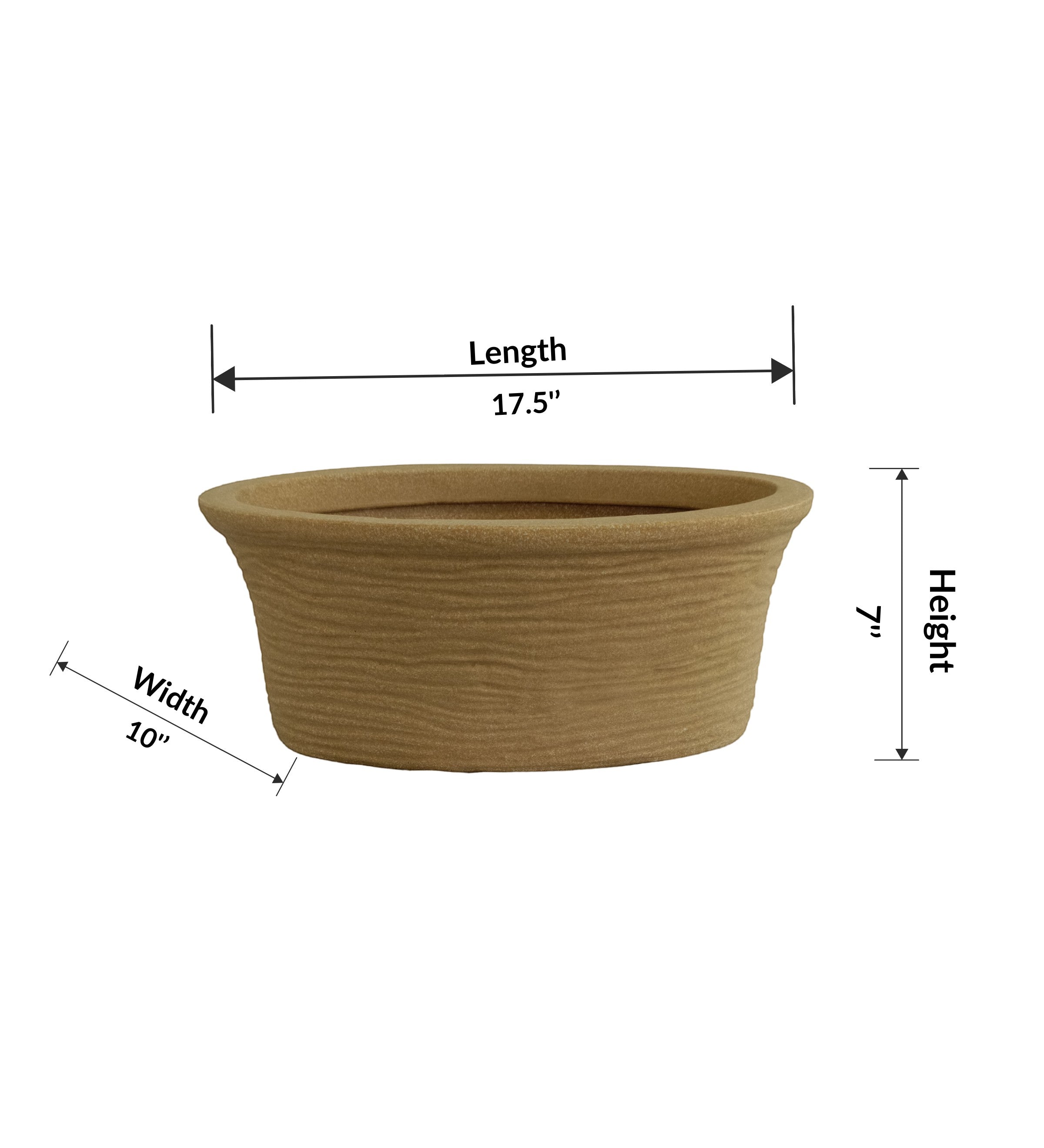Nora Magnolia Pot in a tan textured finish  roto molded planter pot